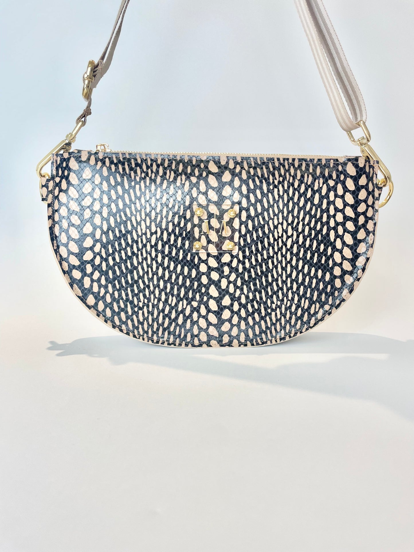 SOPHIE “L” BELTBAG | BLACK & NUDE EMBOSSED