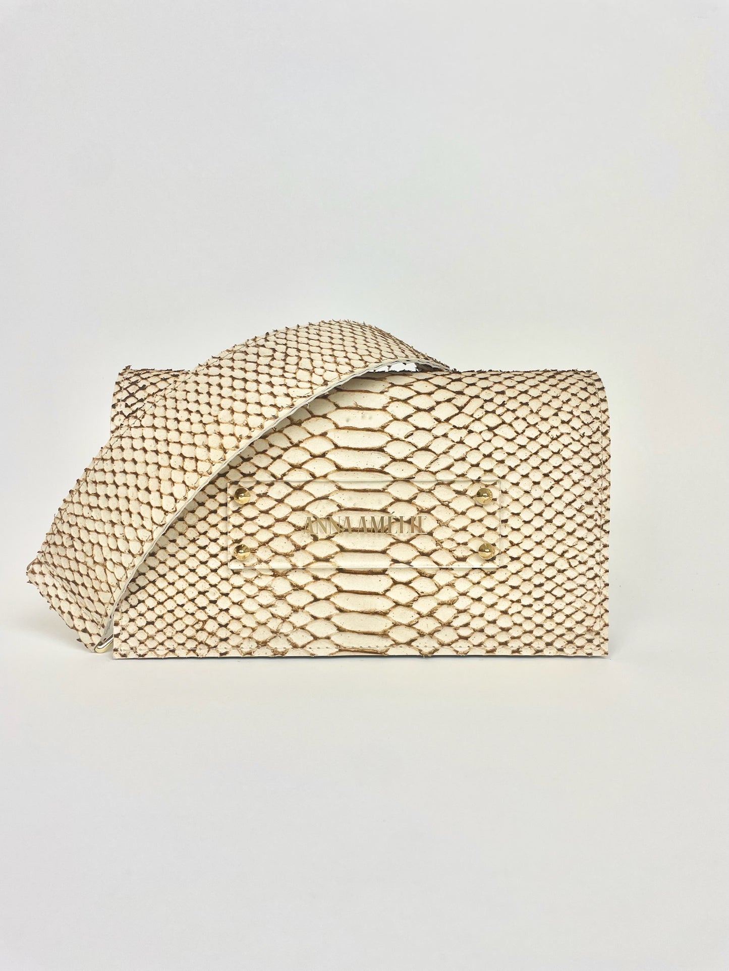 SARAH BAG | BEIGE SNAKE EMBOSSED