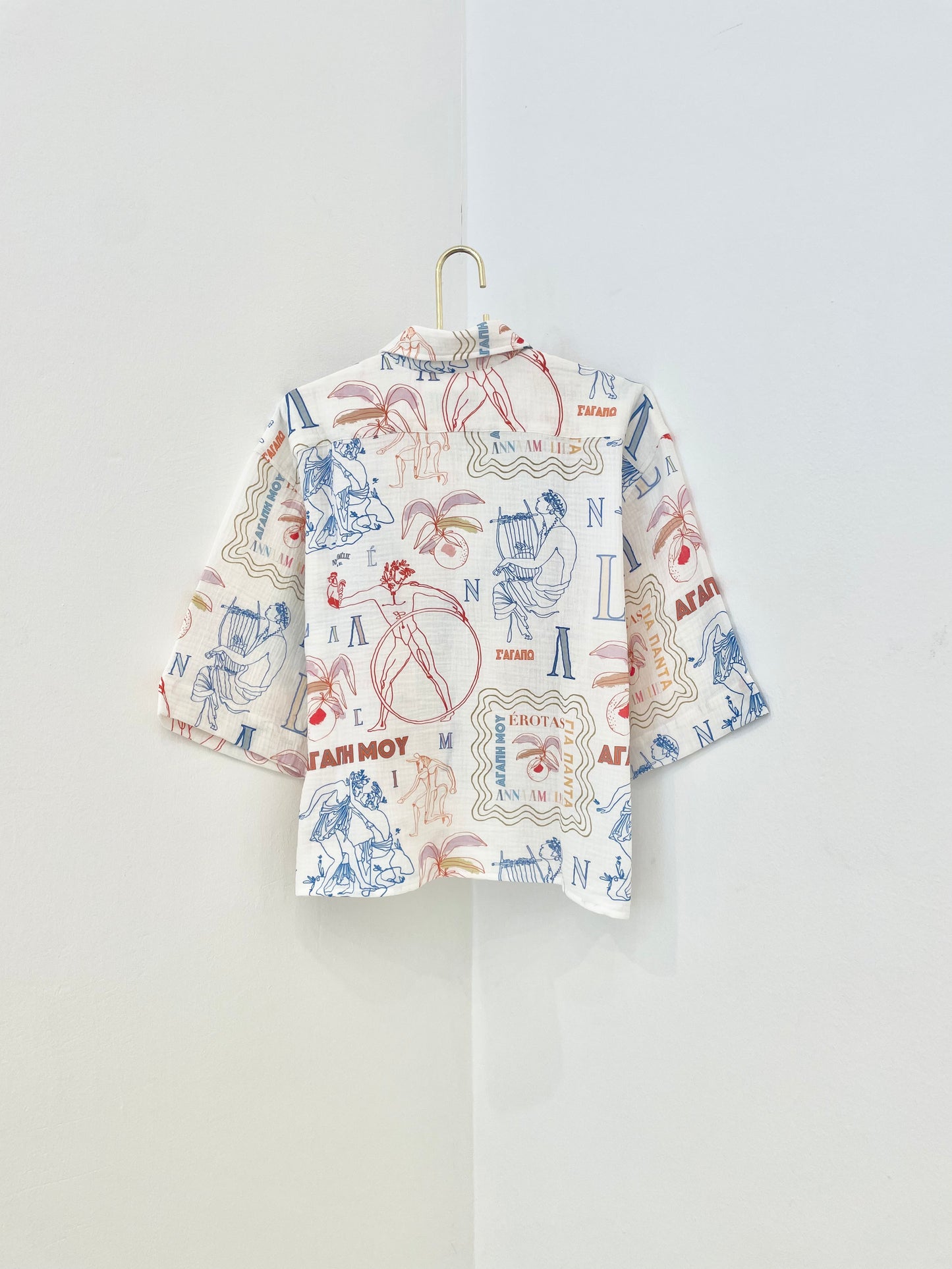 YDROUSA GAUZE SHIRT - ÉROTAS MOTIF PRINT