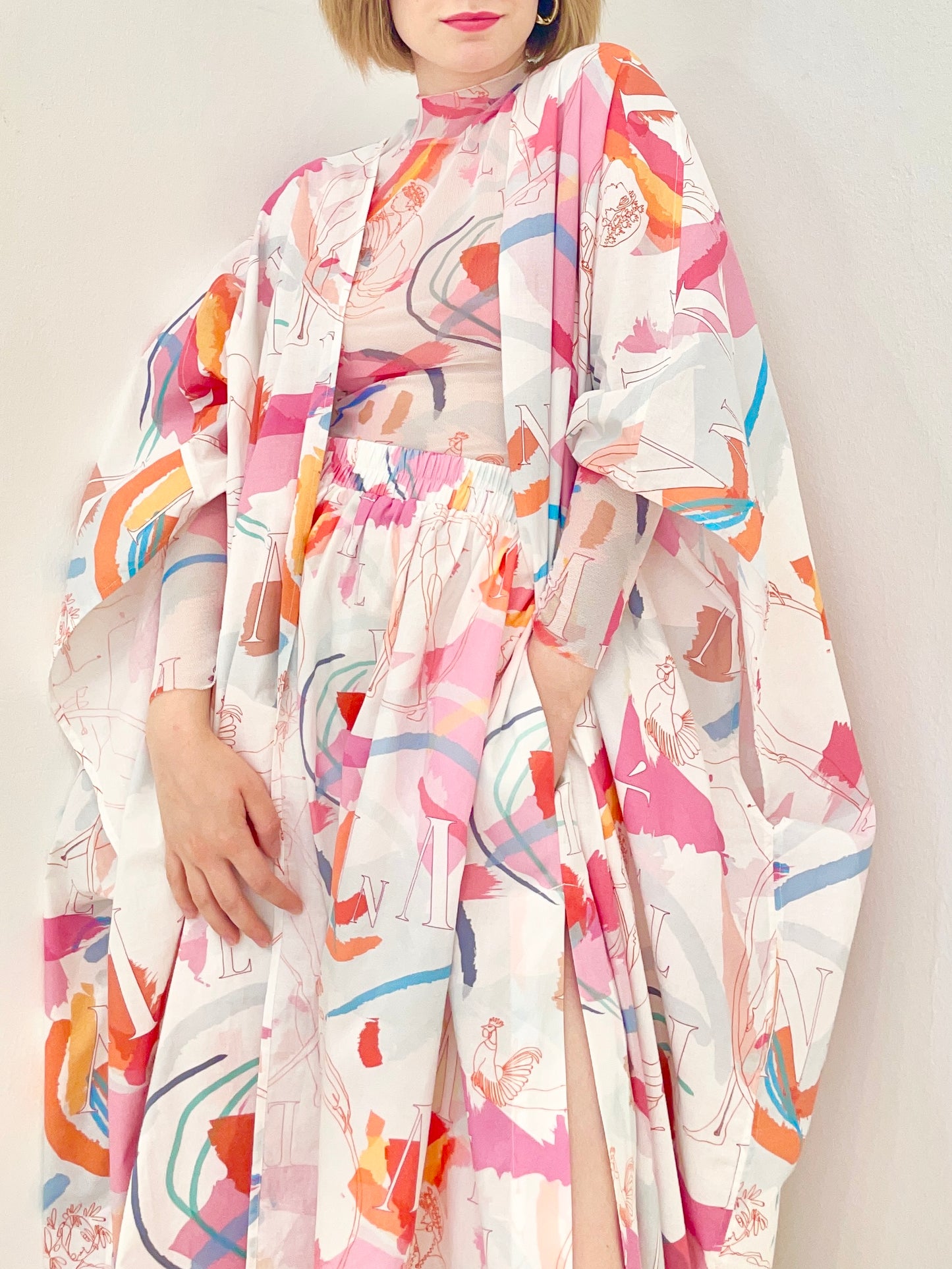 GLIFADA MAXI SKIRT | EROTAS BRUSHSTROKE PRINT