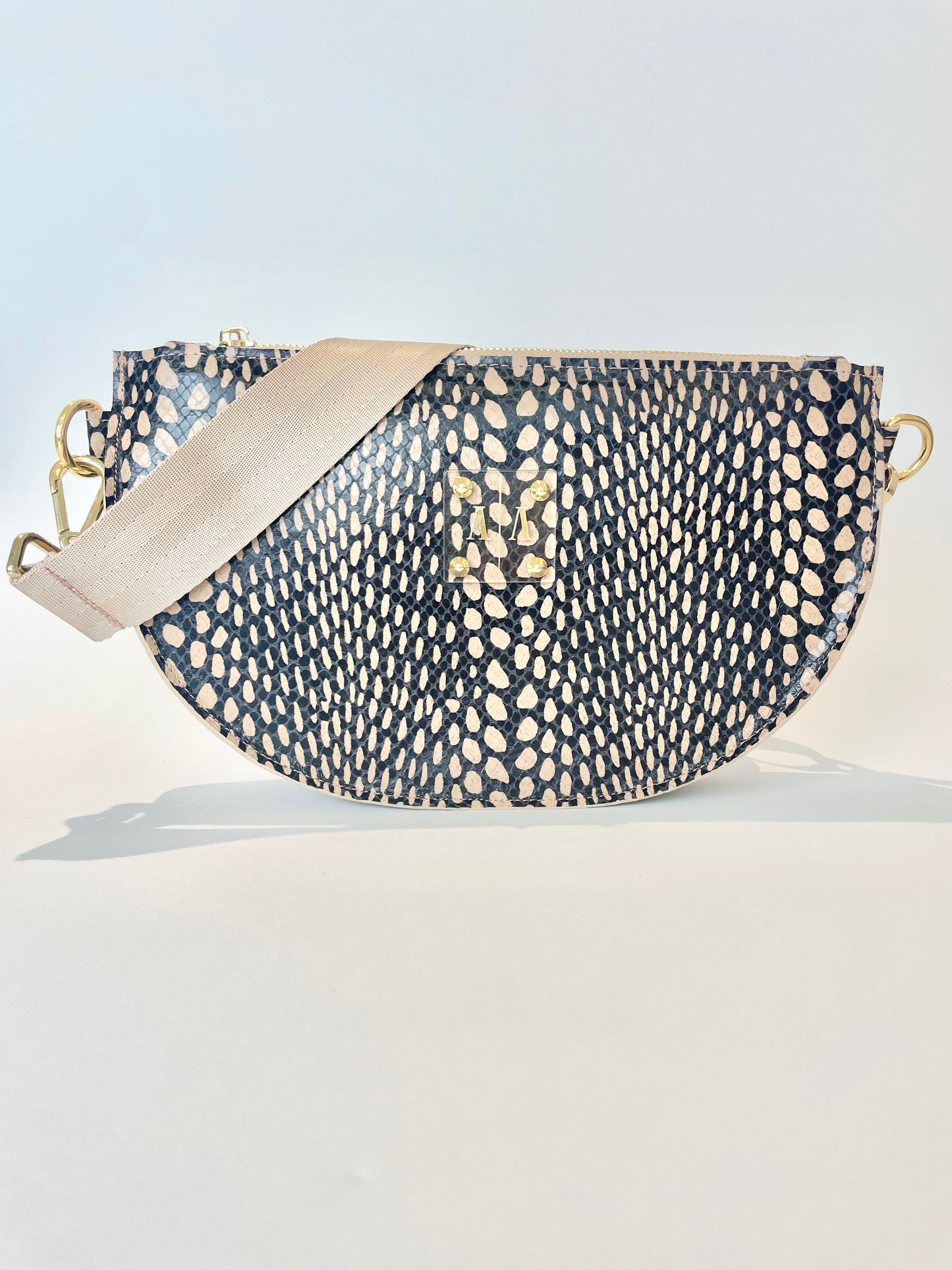 SOPHIE “L” BELTBAG | BLACK & NUDE EMBOSSED