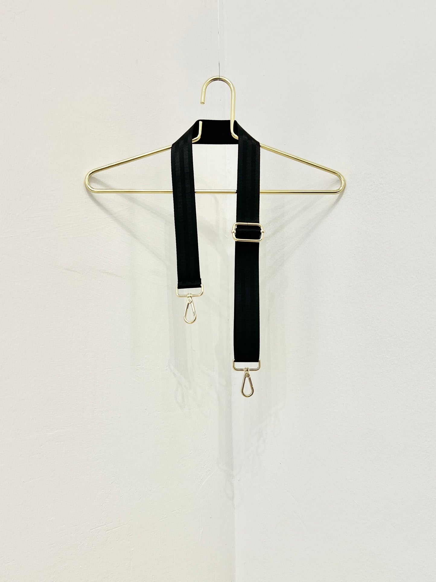 WEBBING SHOULDER STRAP | BLACK SATIN