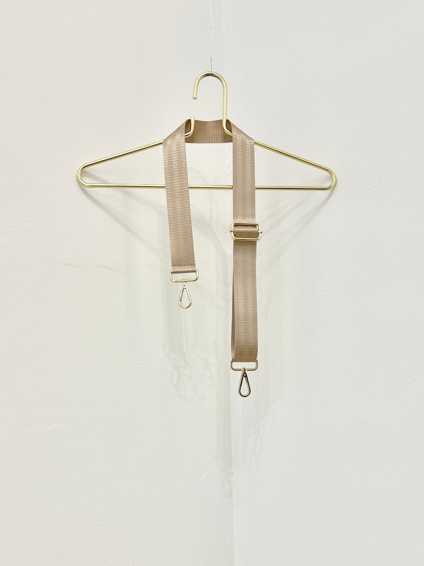 WEBBING SHOULDER STRAP | BEIGE SATIN