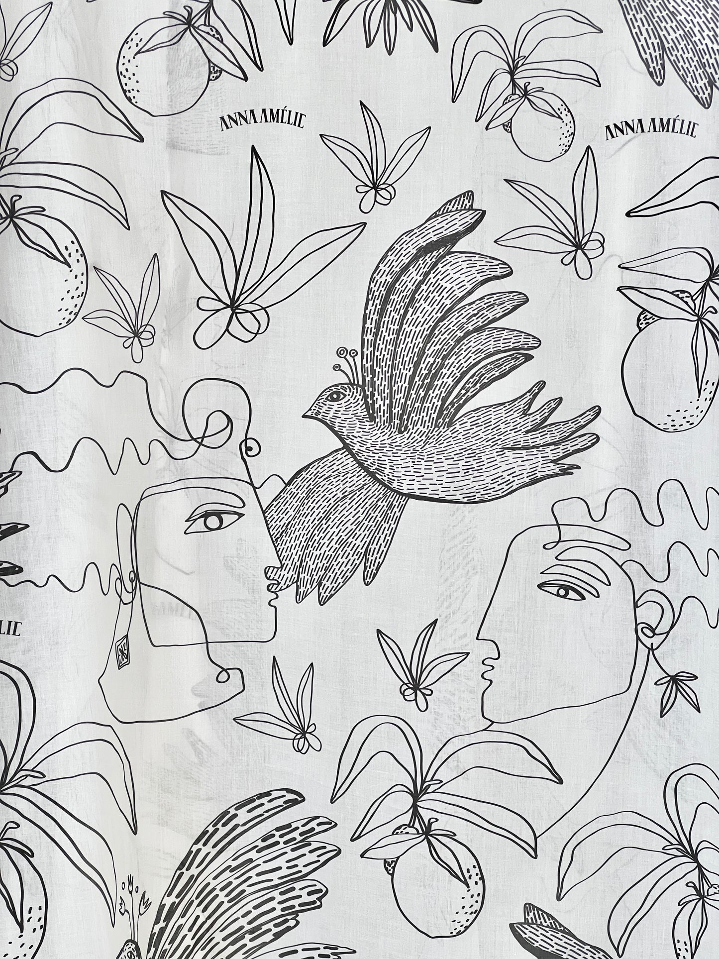 Special Pre-Order | CAFTAN | BIRDS PRINT - BLACK & WHITE