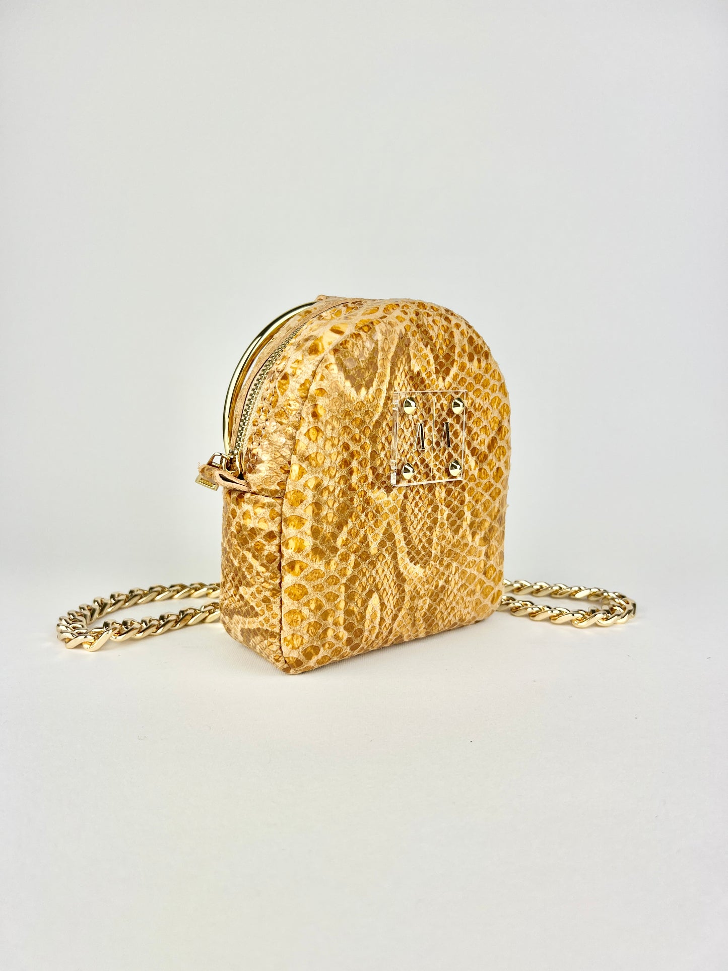 DORA BABY BACKPACK | BROWN SHINY EMBOSSED