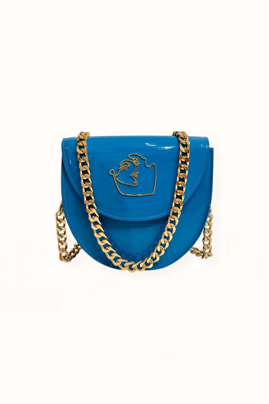 DORIS BAG - BRIGHT BLUE PATENT LEATHER