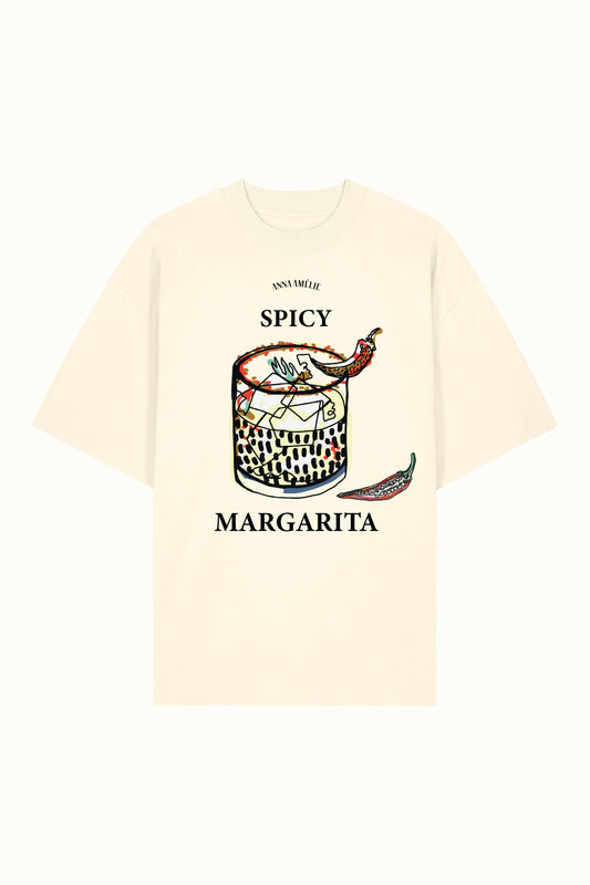 “SPICY MARGARITA” OVERSIZED T-SHIRT | CREME