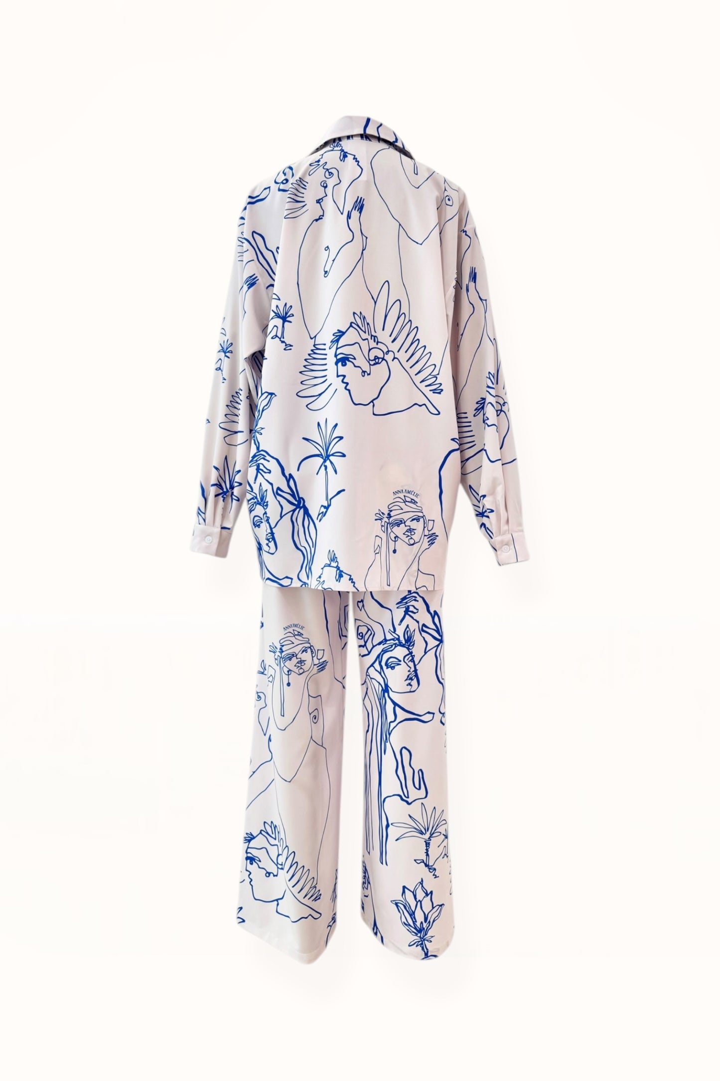 BUTTON DOWN SHIRT  - “ARCADIA PRINT” | BLUE & OFF WHITE 
