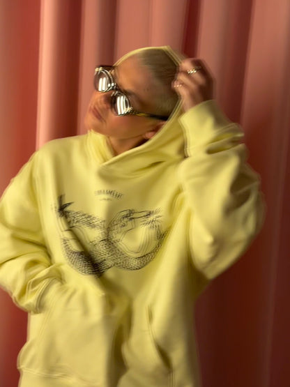“MERMAIDS” OVERSIZED HOODIE | LEMON BUTTER