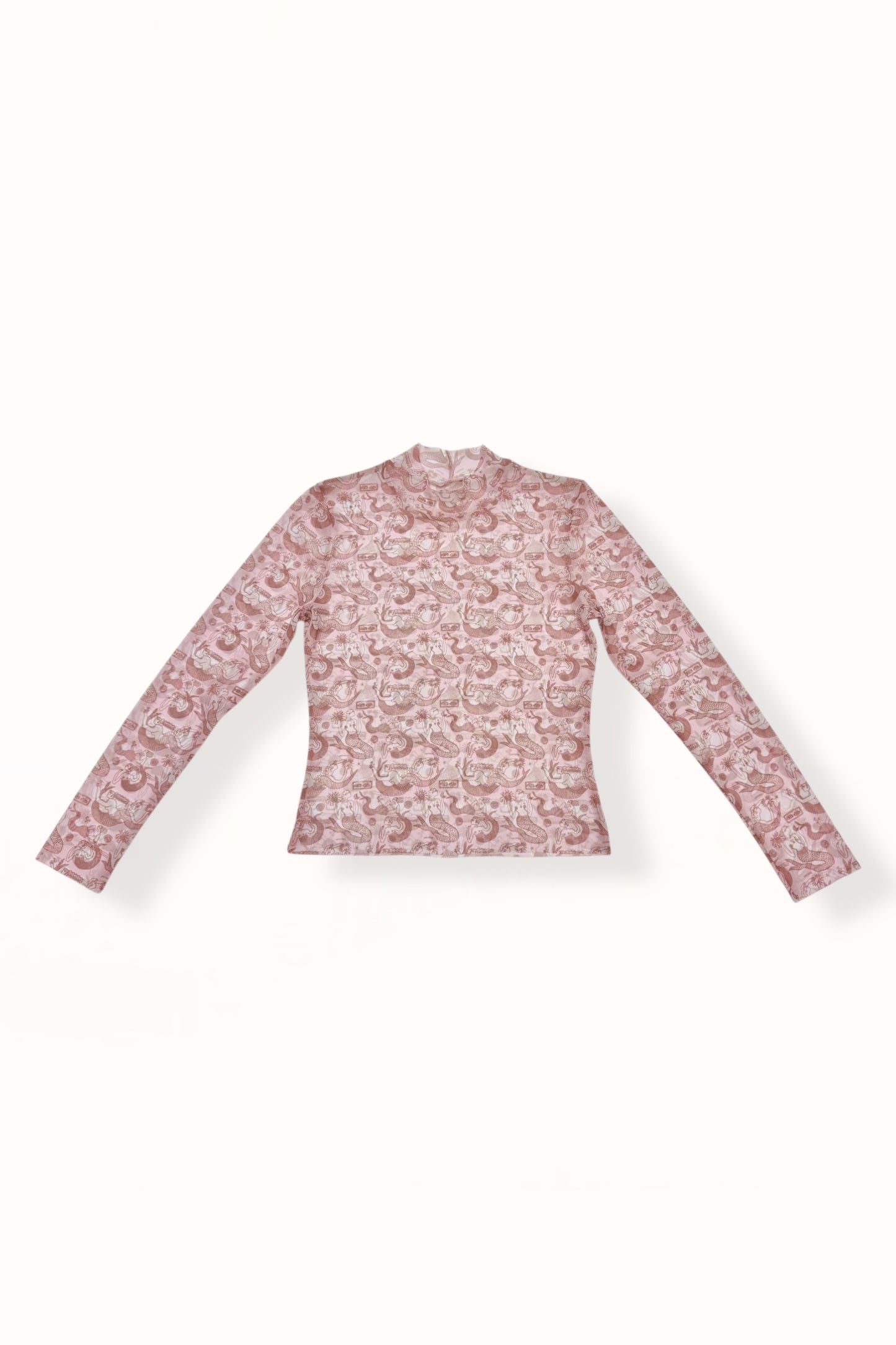 TATTOO MESH TOP - "MERMAID PRINT"  | SOFT PINK