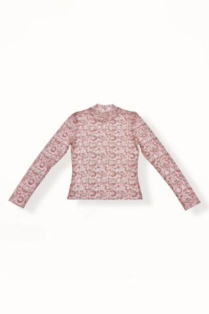 TATTOO MESH TOP - "MERMAID PRINT"  | SOFT PINK