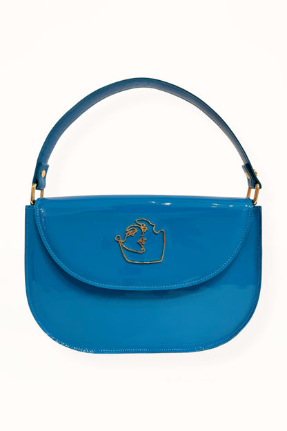 AUDREY BAG - BRIGHT BLUE PATENT LEATHER