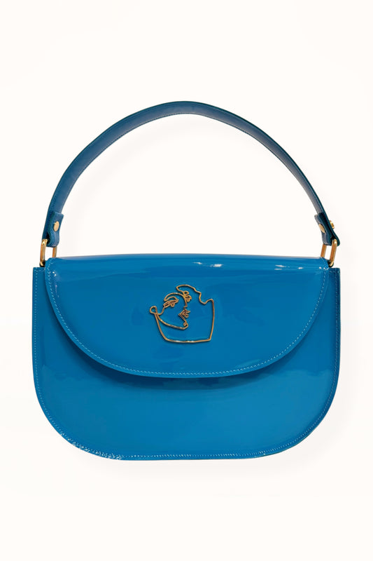 AUDREY BAG - BRIGHT BLUE PATENT LEATHER