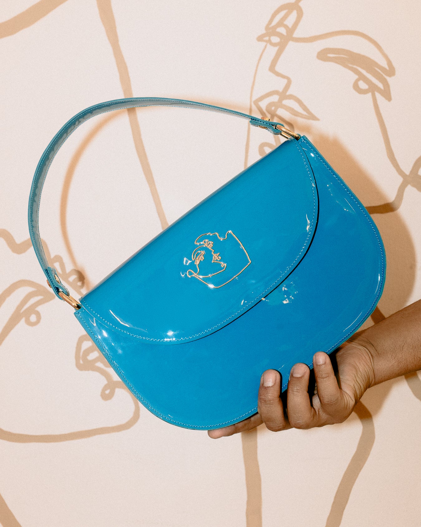AUDREY BAG - BRIGHT BLUE PATENT LEATHER