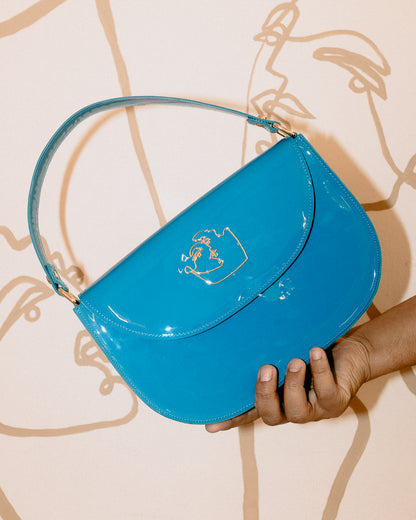 AUDREY BAG - BRIGHT BLUE PATENT LEATHER