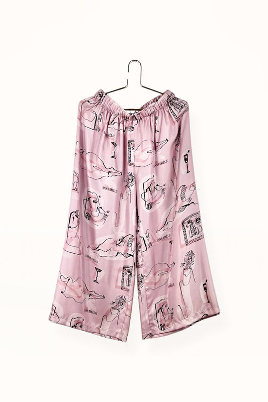 Special Pre-Order |  ELASTICATED WAIST PANTS  | “TINOS PRINT” - PINK