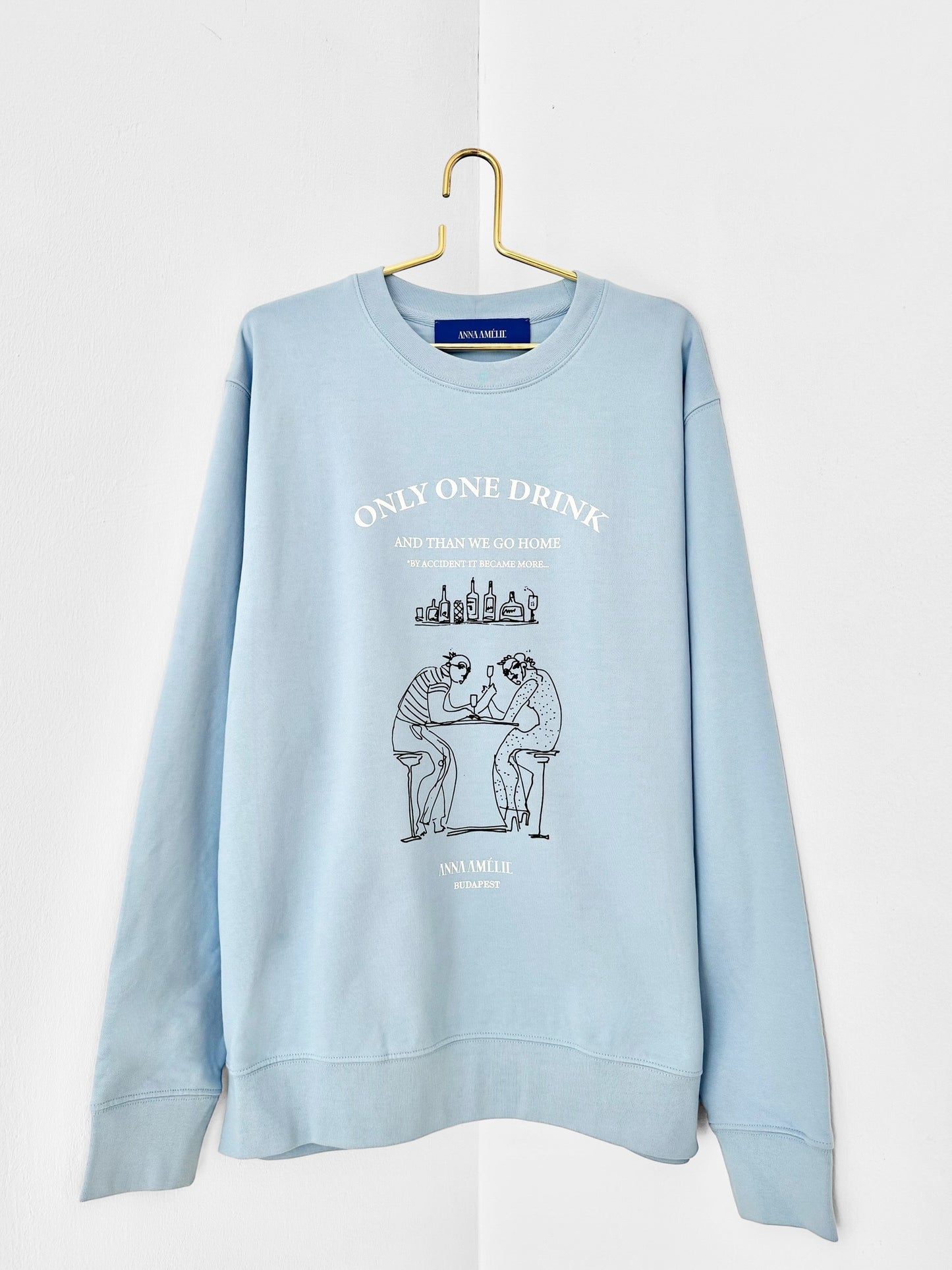 “ONLY ONE DRINK” SWEATER | PALE BLUE