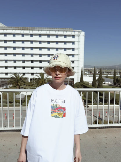 “PACIFIST” OVERSIZED T-SHIRT | WHITE