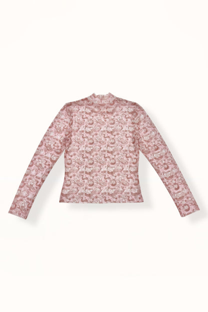 TATTOO MESH TOP - "MERMAID PRINT"  | SOFT PINK