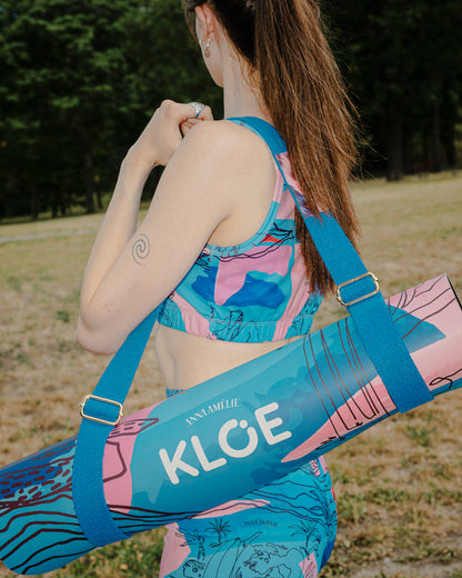 YOGA MAT STRAP - BLUE & PINK