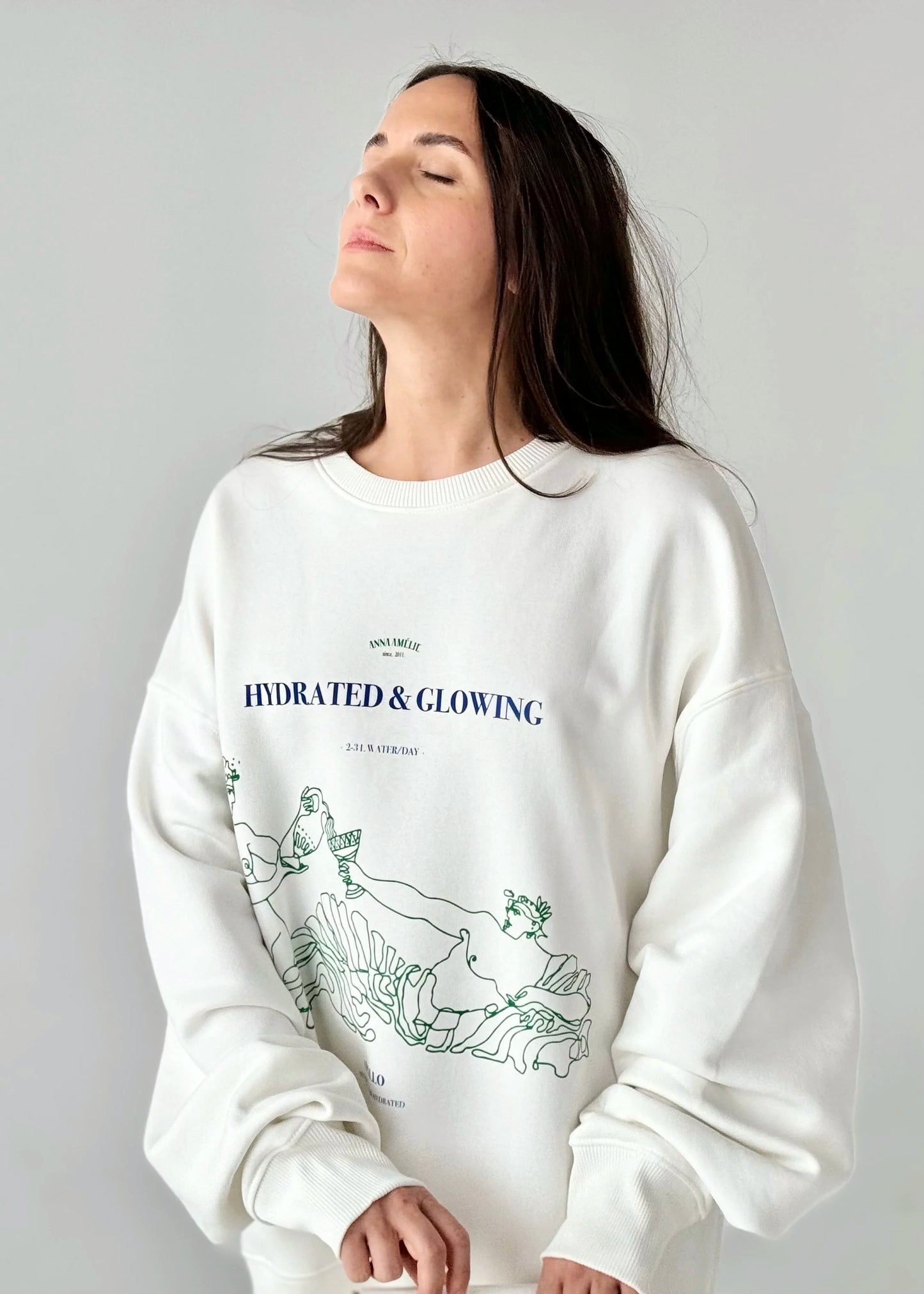 “HYDRATED & GLOWING” SWEATER | WHITE