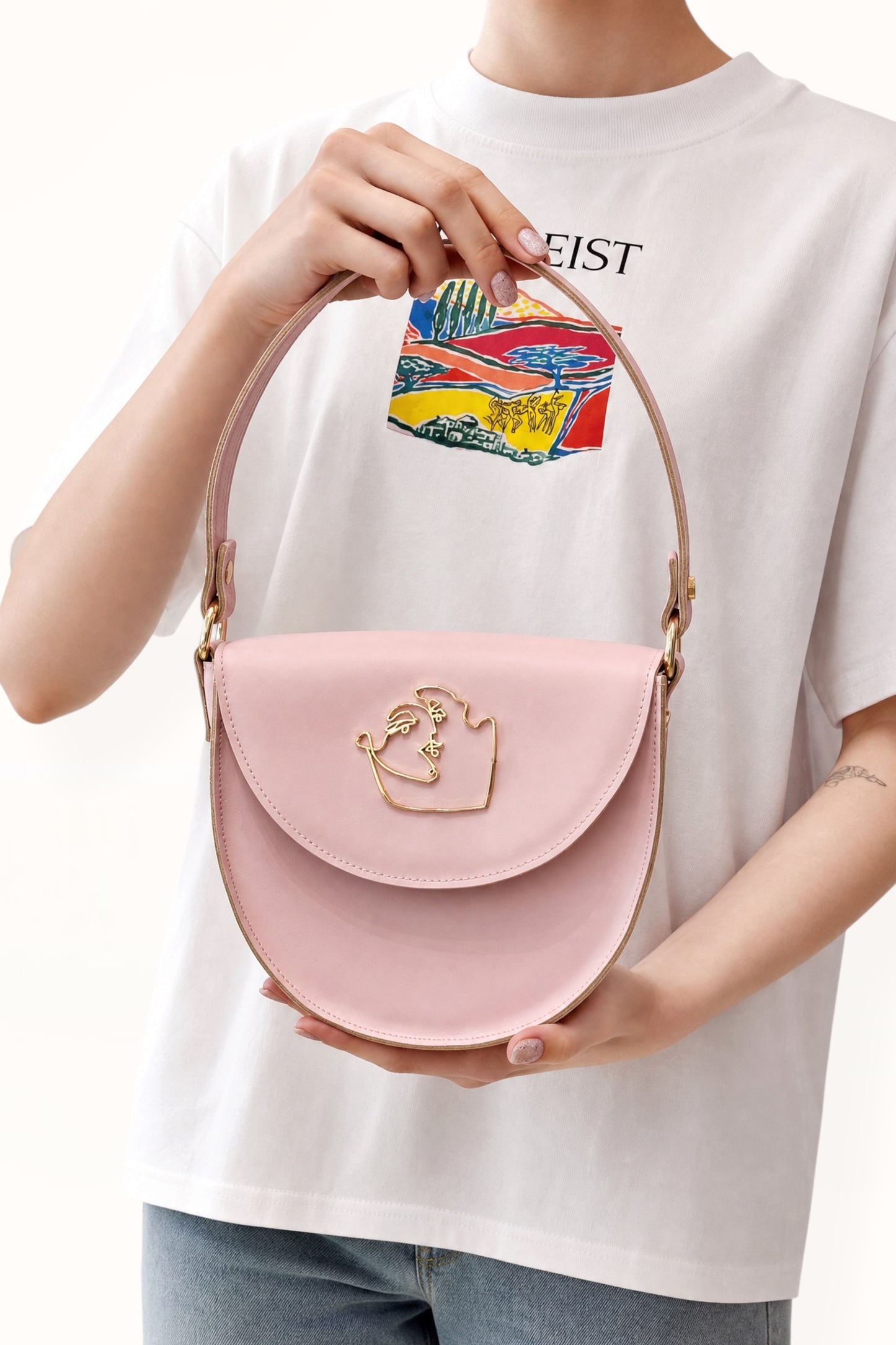 DEMI BAG - SOFT PINK SMOOTH LEATHER