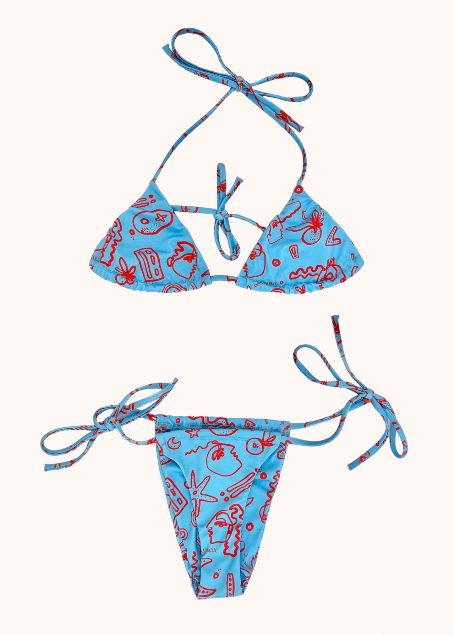 ELIA BIKINI - 90’S SUMMER PRINT | BLUE & ORANGE