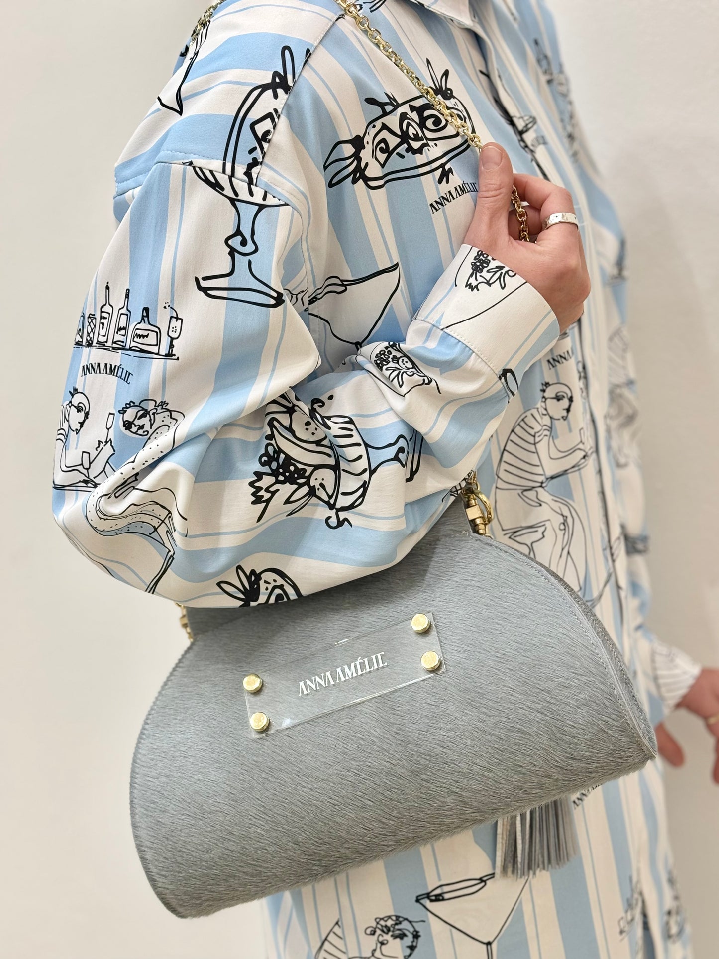 ANGIE BAG - UNIQUE SPECIAL EDITION | GREY COWHAIR