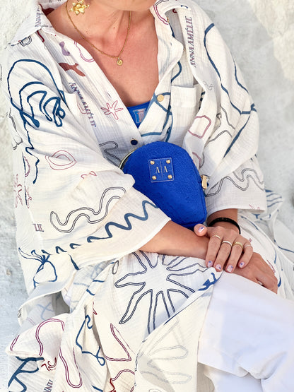 Special Pre-Order | CAFTAN - FACES PRINT | WHITE