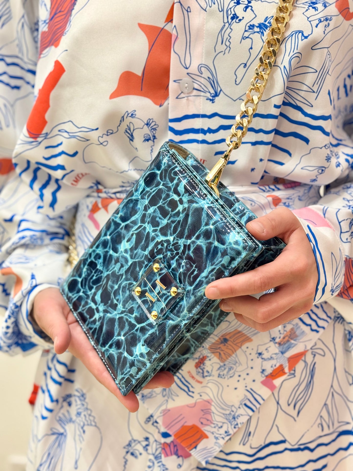 ARIAN BAG - POOL PHOTO PATENT LEATHER