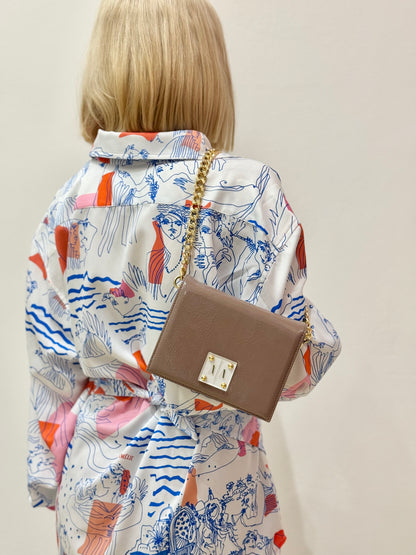 ARIAN BAG | LATTE BROWN PATENT LEATHER