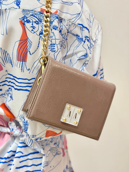 ARIAN BAG | LATTE BROWN PATENT LEATHER