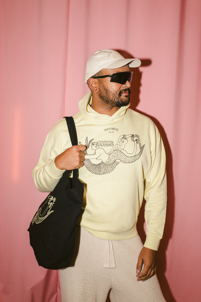“MERMAIDS” OVERSIZED HOODIE | LEMON BUTTER