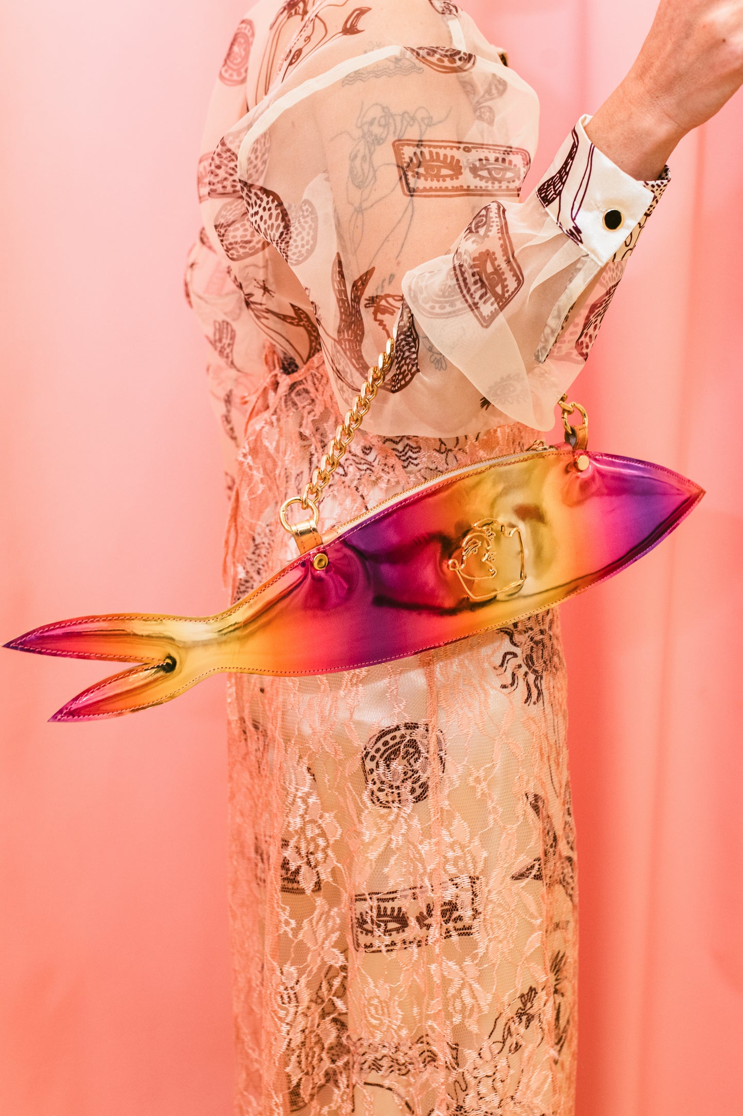 “FISH” BAG - GRADIENT MIRROR LEATHER