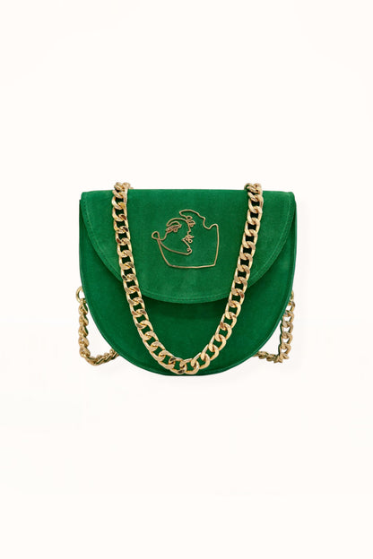 DORIS BAG - KELLY GREEN SUEDE LEATHER