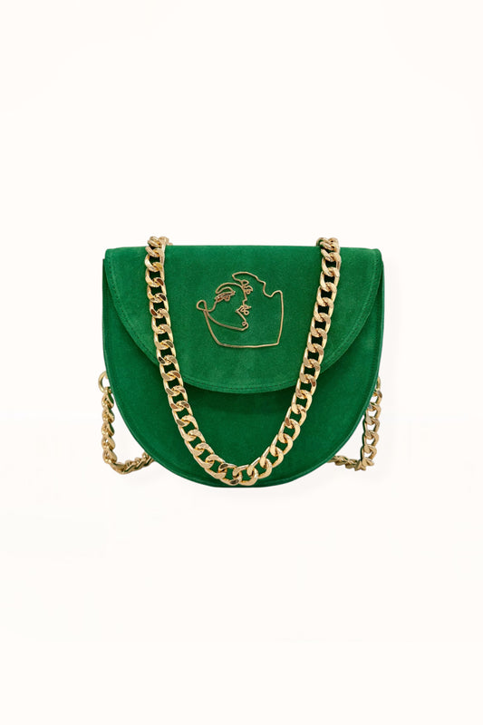 DORIS BAG - KELLY GREEN SUEDE LEATHER