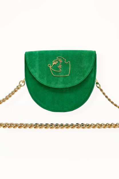 DORIS BAG - KELLY GREEN SUEDE LEATHER