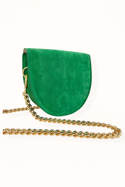 DORIS BAG - KELLY GREEN SUEDE LEATHER