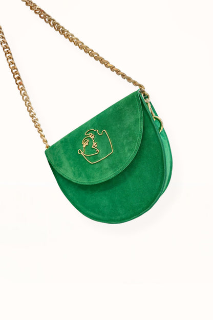 DORIS BAG - KELLY GREEN SUEDE LEATHER