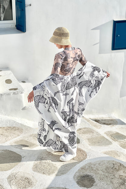 Special Pre-Order |  CAFTAN - MYTHOLOGY PRINT | BLACK & WHITE
