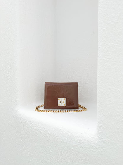 ARIAN BAG | LATTE BROWN PATENT LEATHER