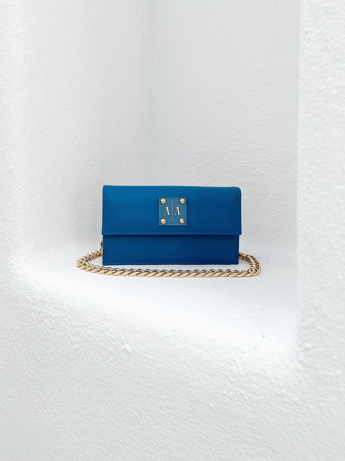 LOULOU BAG | BLUE WOOD-GRAIN LEATHER