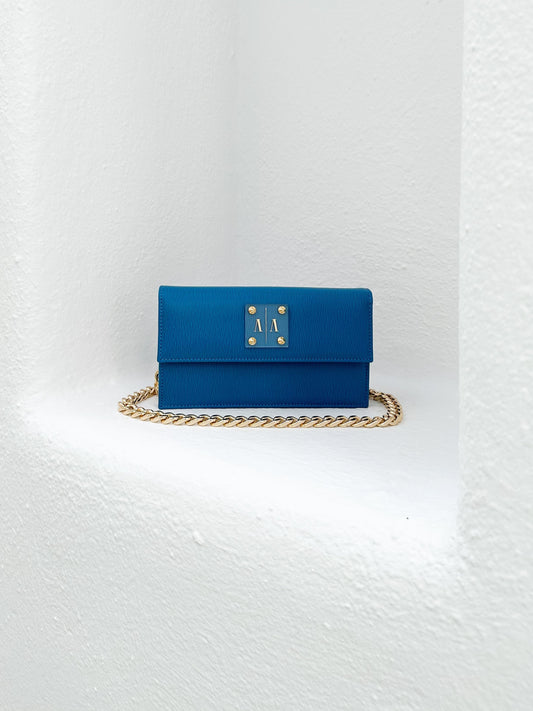 LOULOU BAG | BLUE WOOD-GRAIN LEATHER