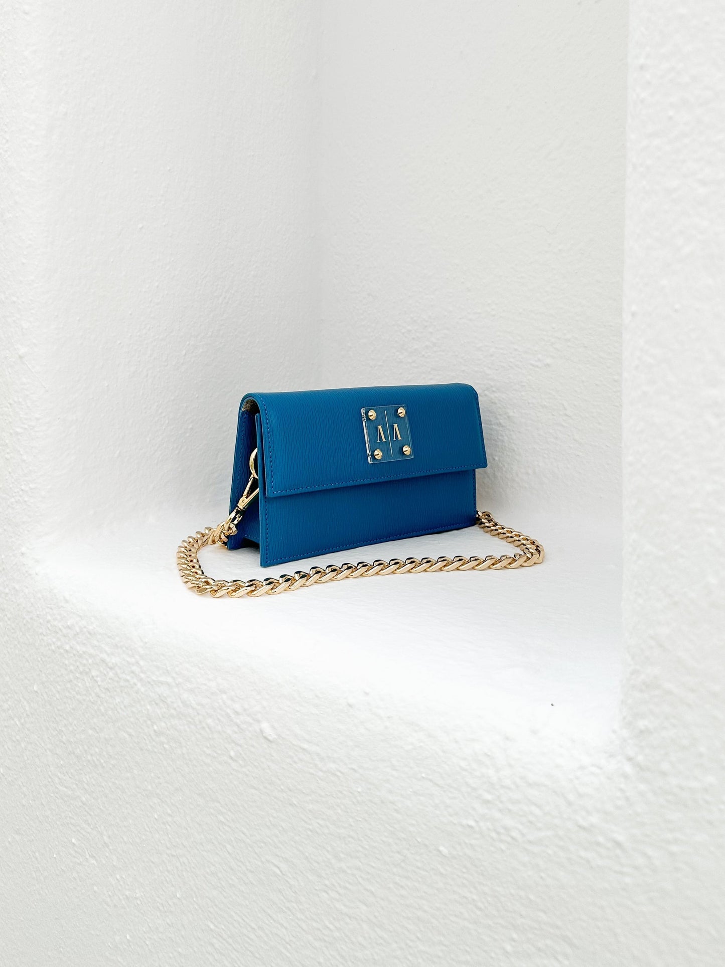 LOULOU BAG | BLUE WOOD-GRAIN LEATHER