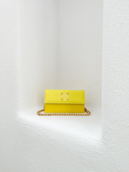 Sample Sale - LOULOU BAG | YELLOW CROC-EMBOSSED & SMOOTH LEATHER