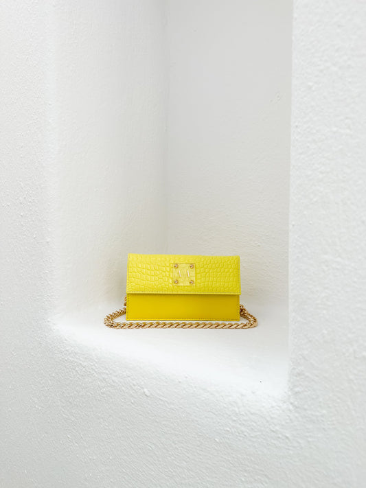 Sample Sale - LOULOU BAG | YELLOW CROC-EMBOSSED & SMOOTH LEATHER