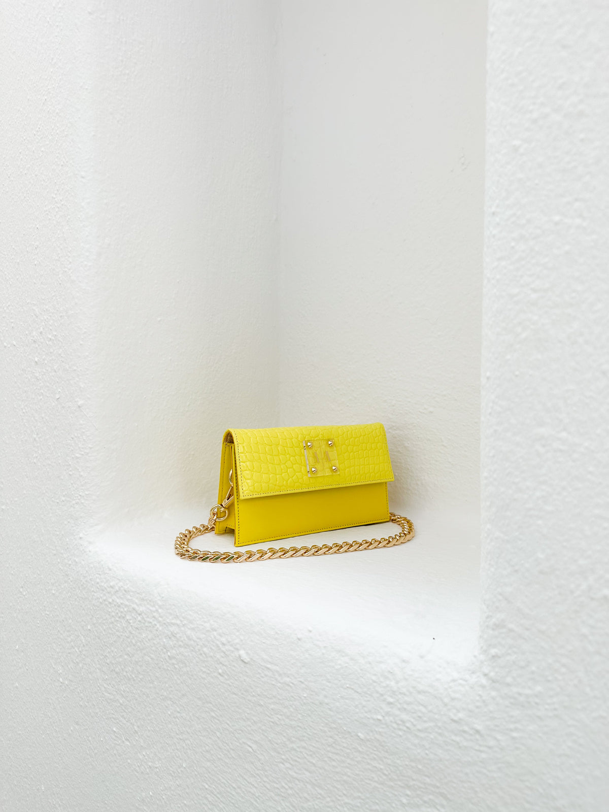 Sample Sale - LOULOU BAG | YELLOW CROC-EMBOSSED & SMOOTH LEATHER