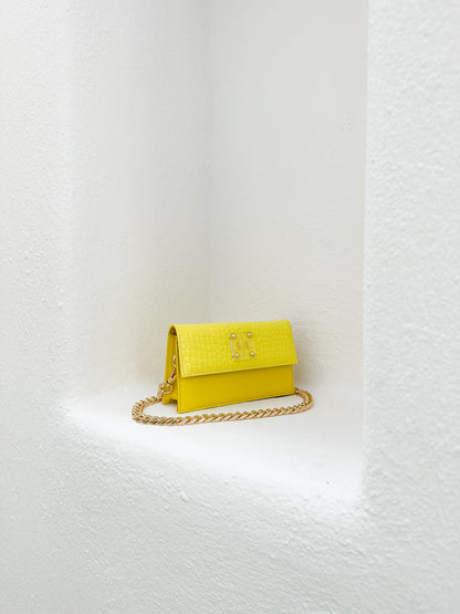 Sample Sale - LOULOU BAG | YELLOW CROC-EMBOSSED & SMOOTH LEATHER
