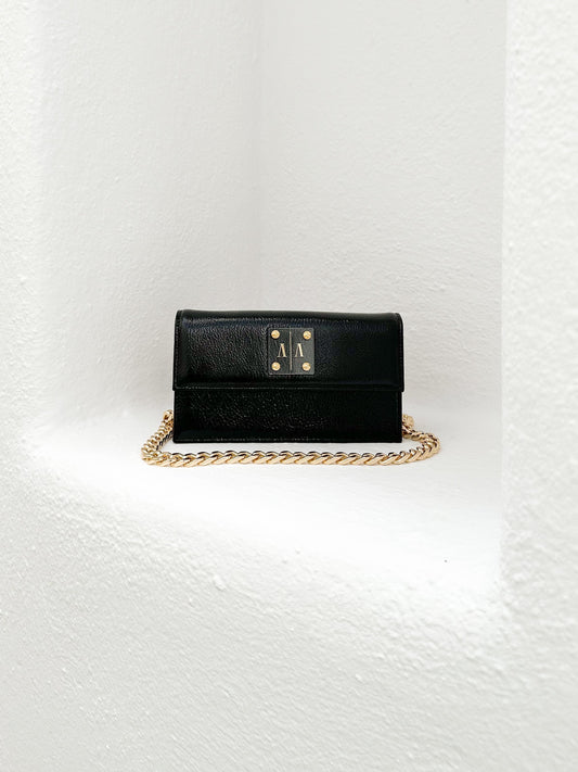 LOULOU BAG | BLACK CRINKLE PATENT LEATHER