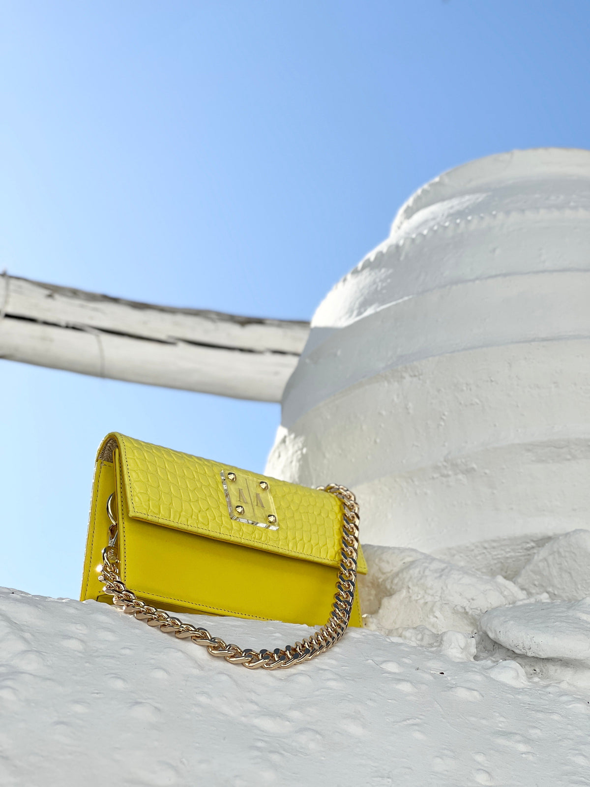Sample Sale - LOULOU BAG | YELLOW CROC-EMBOSSED & SMOOTH LEATHER